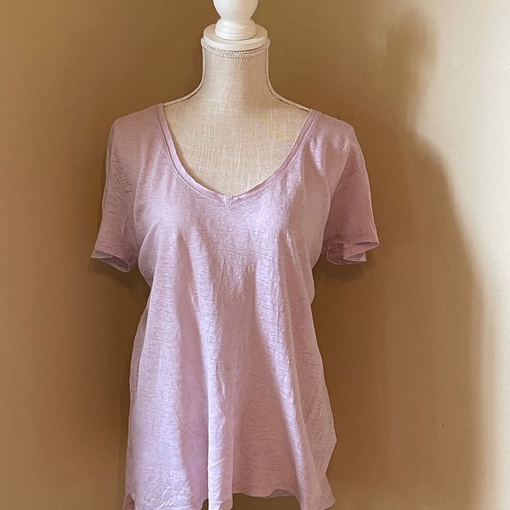 GAP Linen V-neck T-shirt - Lilac